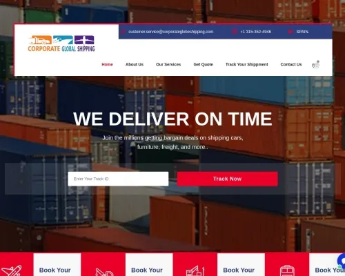 Screenshot of Scam Courier Corporateglobeshipping.com