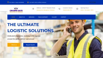A screenshot of Crowngatelogistics.com