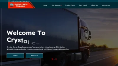 A screenshot of Crystalcargoshipping.com