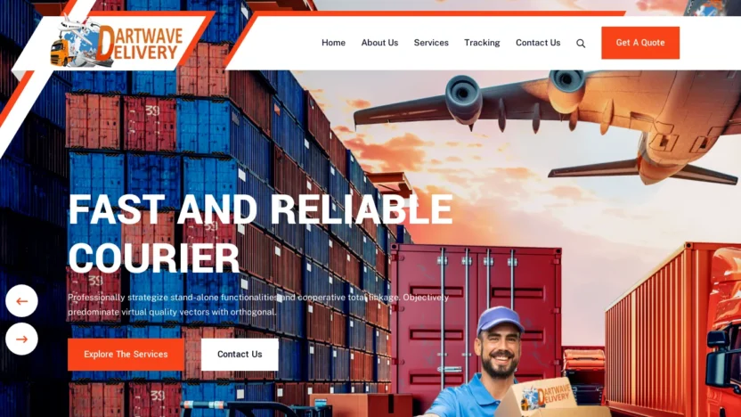 A screenshot of Dartwavedelivery.com