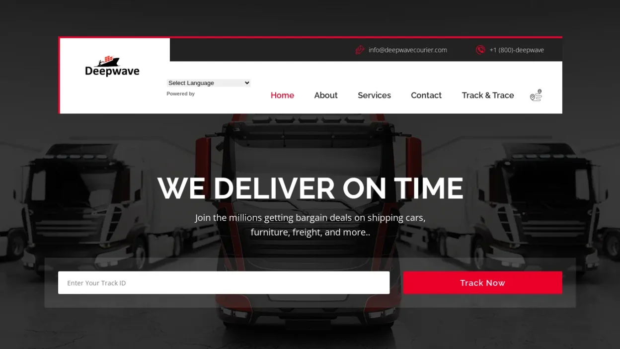 A screenshot of Deepwavecourier.com