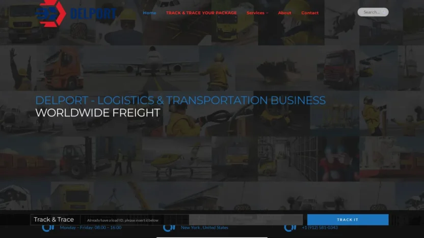 A screenshot of Delportlogistics.com