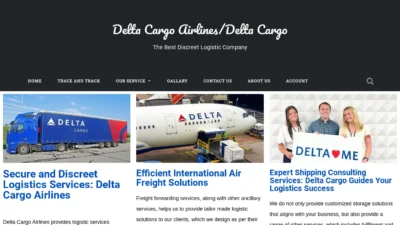 A screenshot of Deltaairlinescargo.com