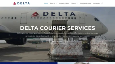 A screenshot of Deltacourrierservice.com