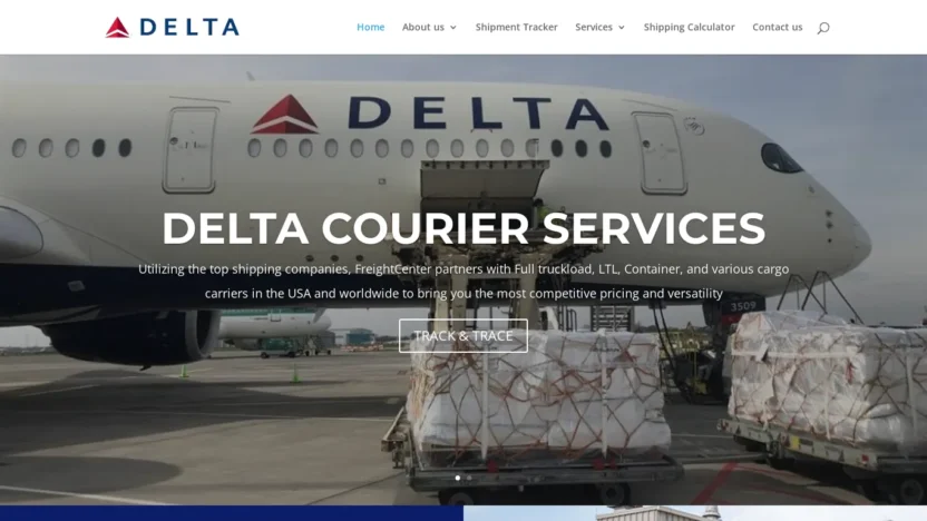 A screenshot of Deltacourrierservice.com