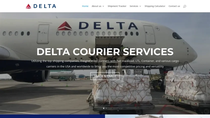 A screenshot of Deltacourriertracker.com