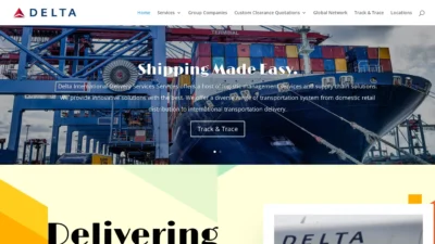 A screenshot of Deltafreightexpress.com