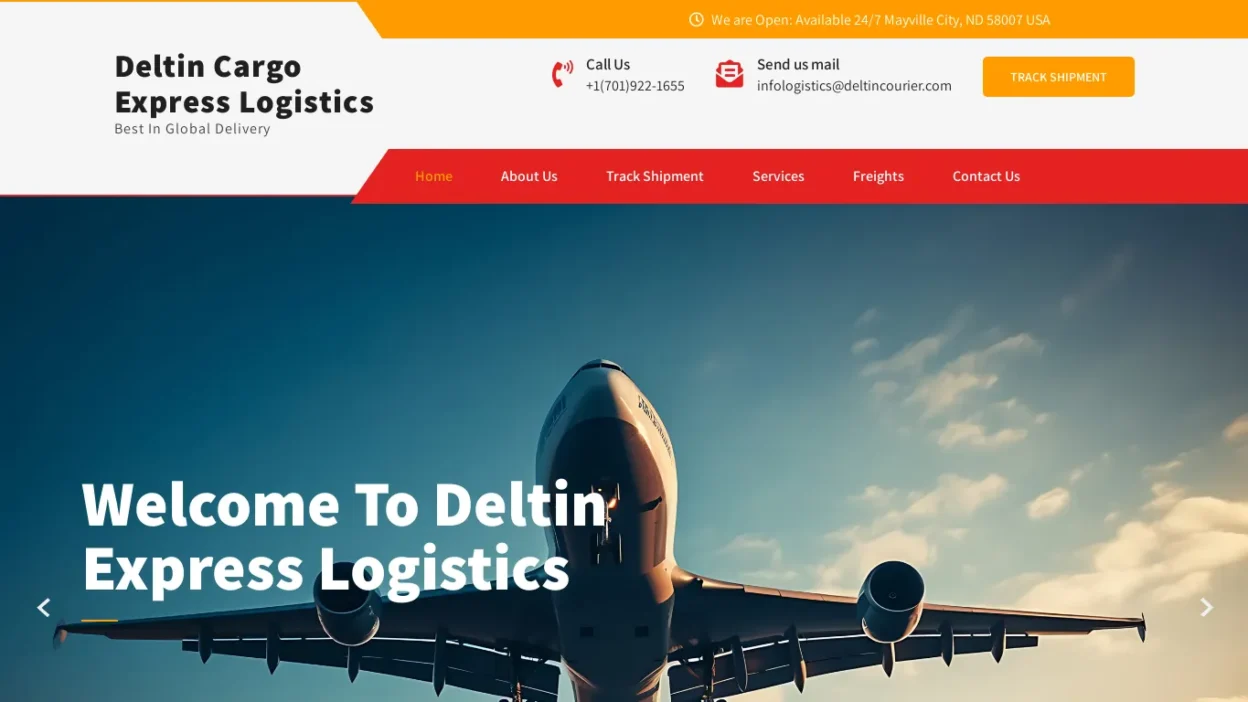 A screenshot of Deltincourier.com