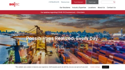 A screenshot of Dintecshippingexpress.com