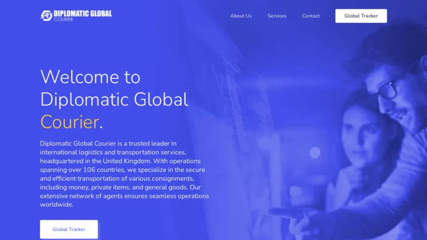 A screenshot of Diplomaticglobalcourier.com