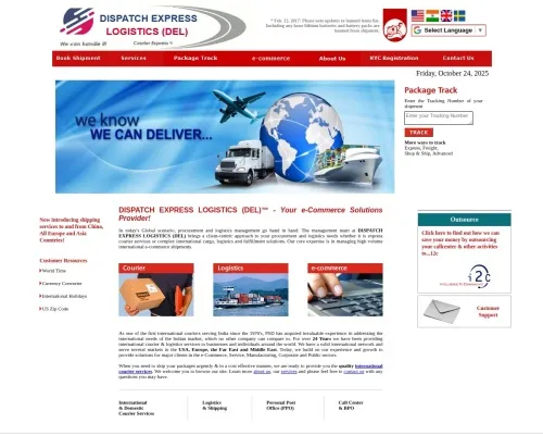 Screenshot of Scam Courier Dispxepresslogistics.com