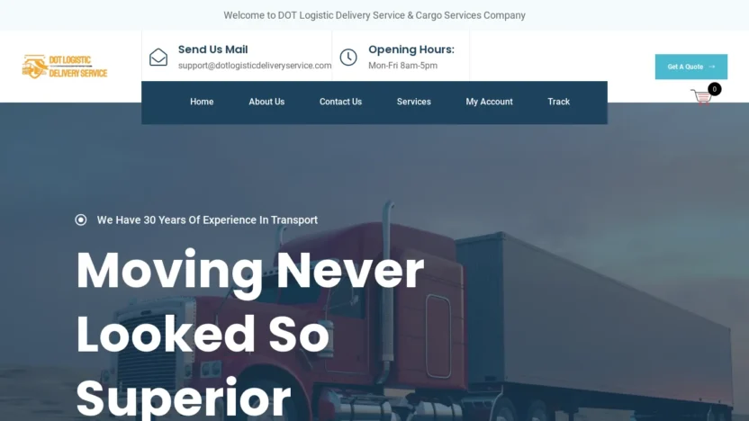 A screenshot of Dotlogisticdeliveryservice.com
