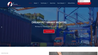 A screenshot of Dreampetnannymovers.com