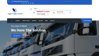 A screenshot of Eaglefreightcouriers.com