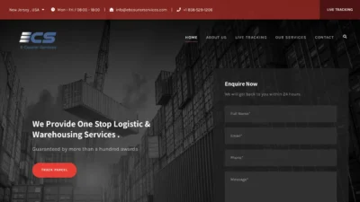 A screenshot of Ebcourierservices.com