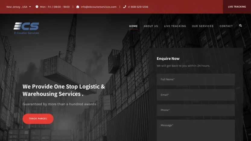 A screenshot of Ebcourierservices.com