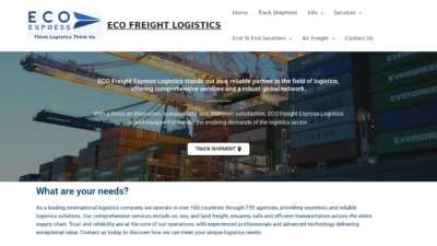 A screenshot of Ecofrieght.com