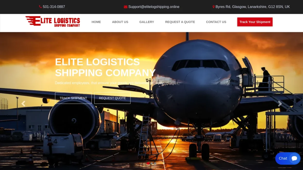 A screenshot of Elitelogshipping.online