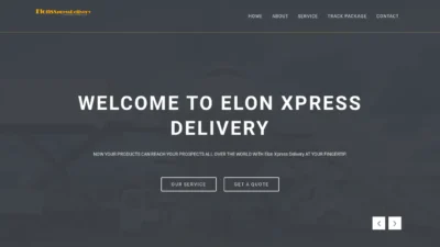 A screenshot of Elonsxpressdelivery.com