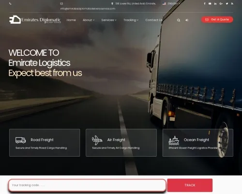 Screenshot of Scam Courier Emiratesdiplomaticdeliveryservice.com