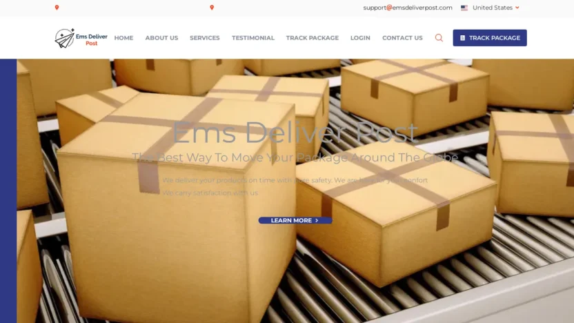 A screenshot of Emsdeliverpost.com