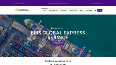 A screenshot of Emsglobalexpressservice.com