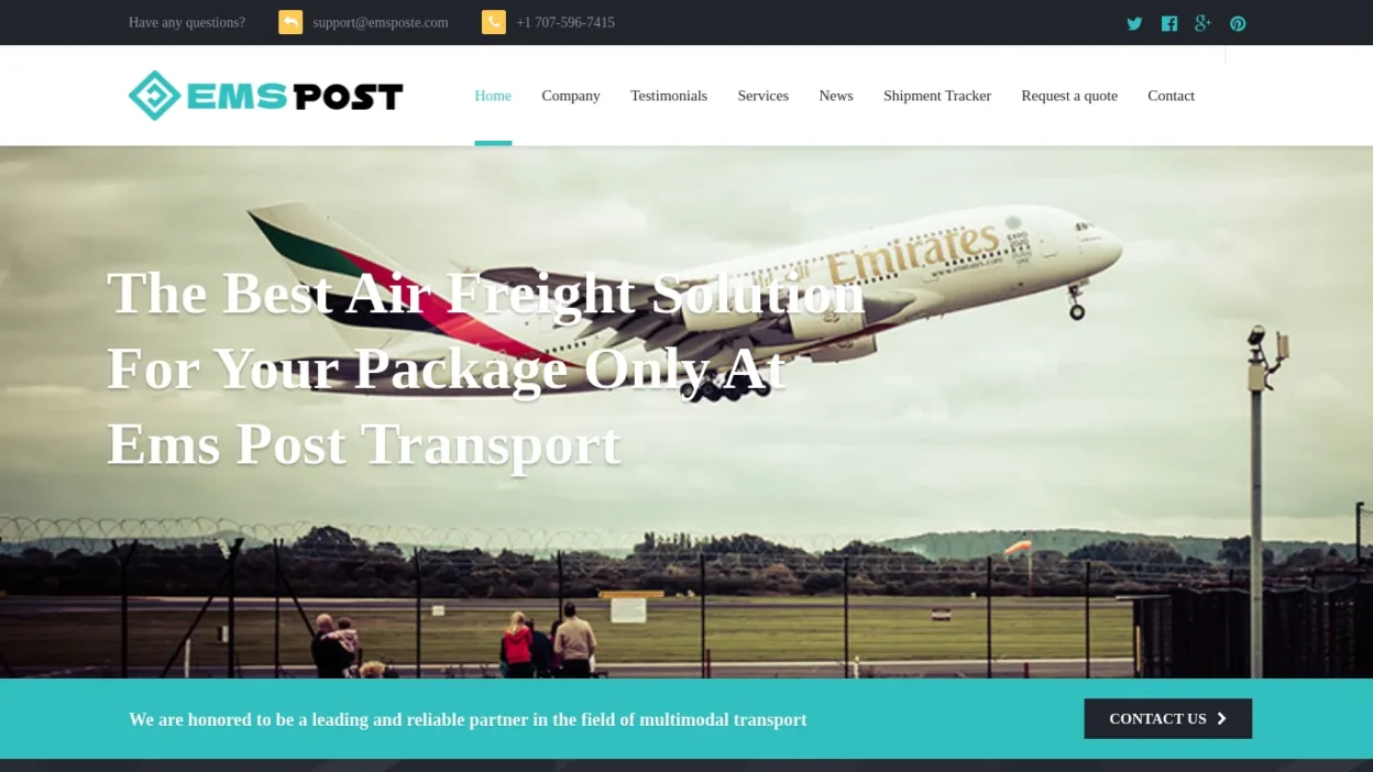 A screenshot of Emsposte.com