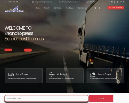 Screenshot of Scam Courier Errandexpress.online