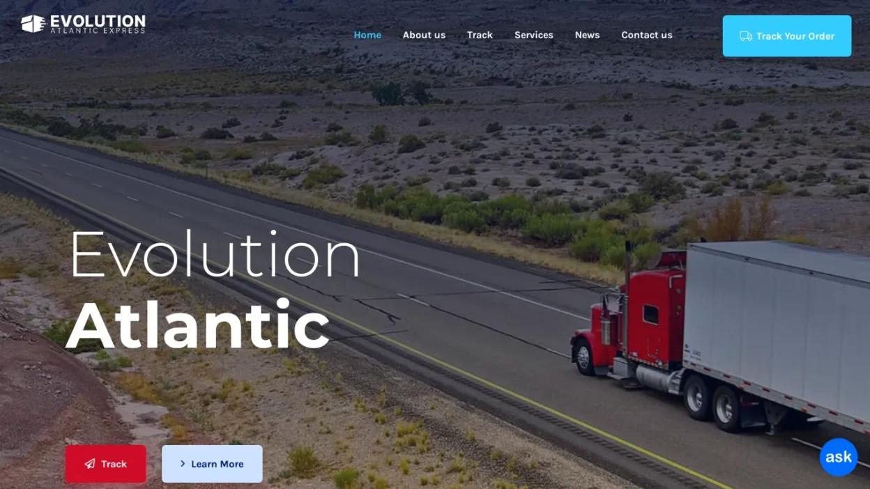 A screenshot of Evolutionatlanticexpress.com