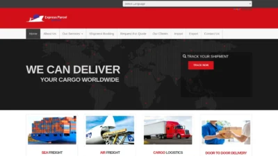 A screenshot of Expresparcelshippings.com