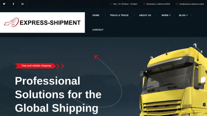 A screenshot of Express-shipment.online