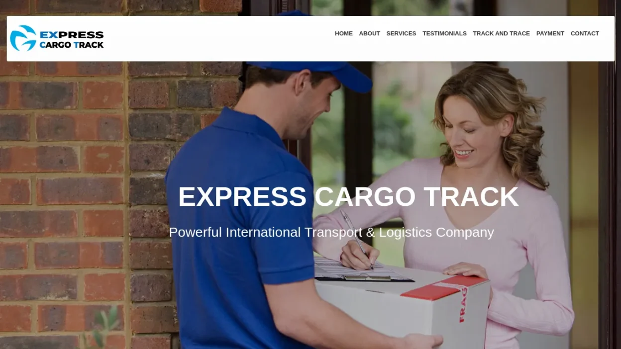 A screenshot of Expresscargotrack.com
