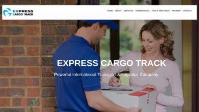 A screenshot of Expresscargotrack.com