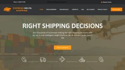 A screenshot of Expressdeltacargo.com