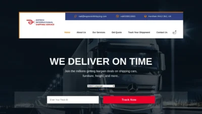 A screenshot of Expressintlshipping.com