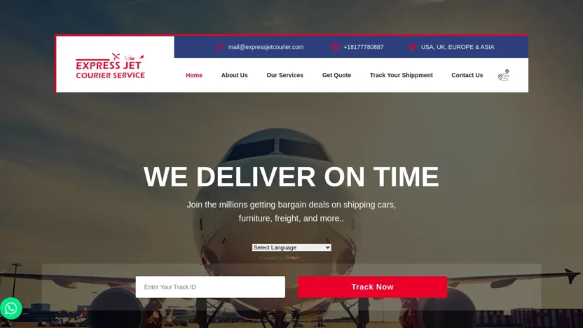 A screenshot of Expressjetcourier.com