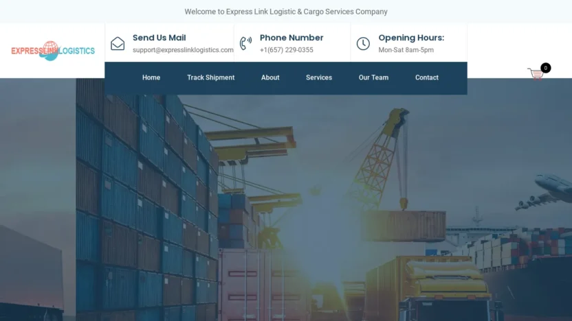 A screenshot of Expresslinklogistics.com