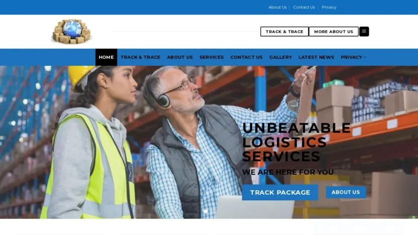 A screenshot of Expresslogisticstracker.com