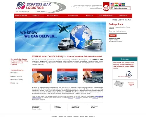 Screenshot of Scam Courier Expressmaxlogis.com