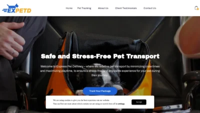 A screenshot of Expresspetdeliveryservice.com