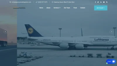 A screenshot of Expressroutelogistics.com