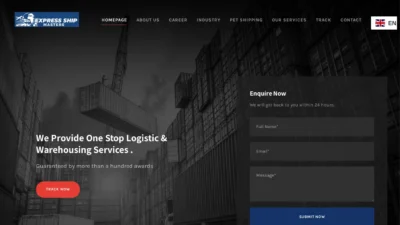 A screenshot of Expressshipmasters.com