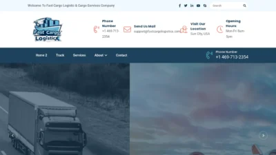 A screenshot of Fastcargologisticx.com
