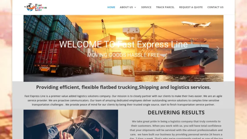 A screenshot of Fastexpressline.com