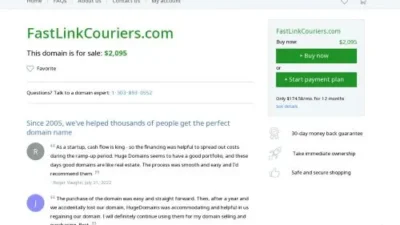 A screenshot of Fastlinkcouriers.com