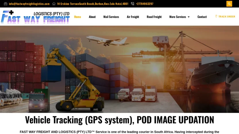 A screenshot of Fastwayfreightlogistics.com