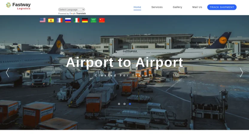 A screenshot of Fastwaylogistics.online