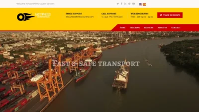 A screenshot of Fastwheelscouriers.com