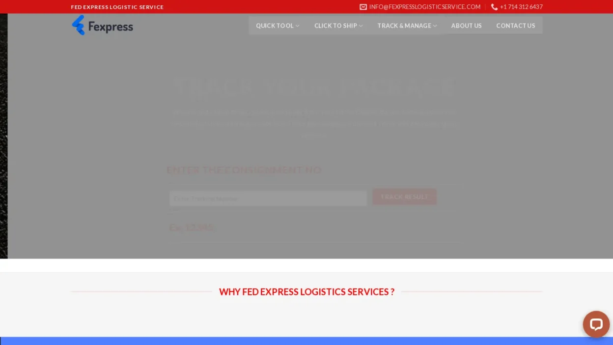 A screenshot of Fexpresslogisticservice.com