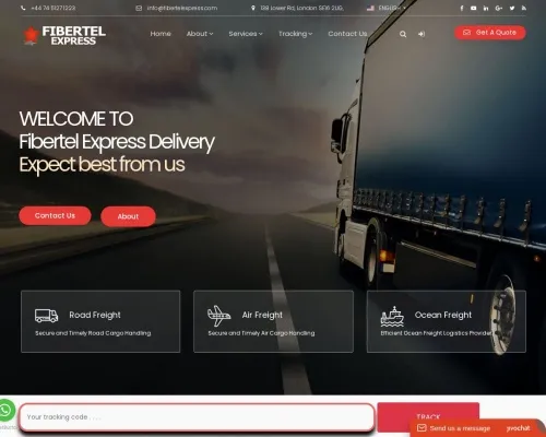 Screenshot of Scam Courier Fibertelexpress.com